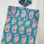 BLUE FLORAL MOTIF LONG STRAIGHT KURTI