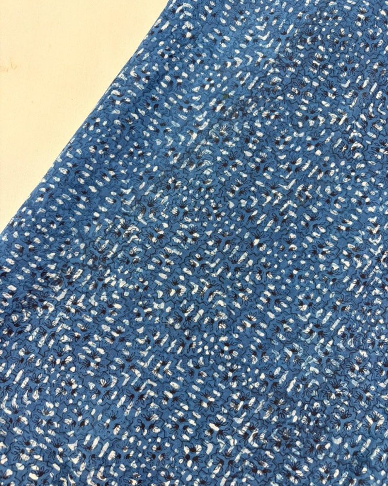 INDIGO DOTS HANDBLOCK LONG STRAIGHT KURTI