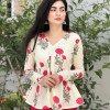 RED FLOWER BOOTA CLAIRE TOP