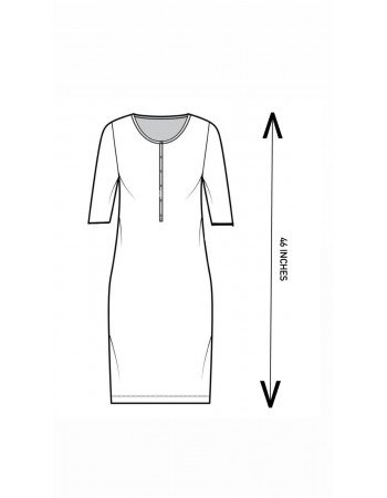 BLACK FISH MOTIF LONG STRAIGHT KURTI