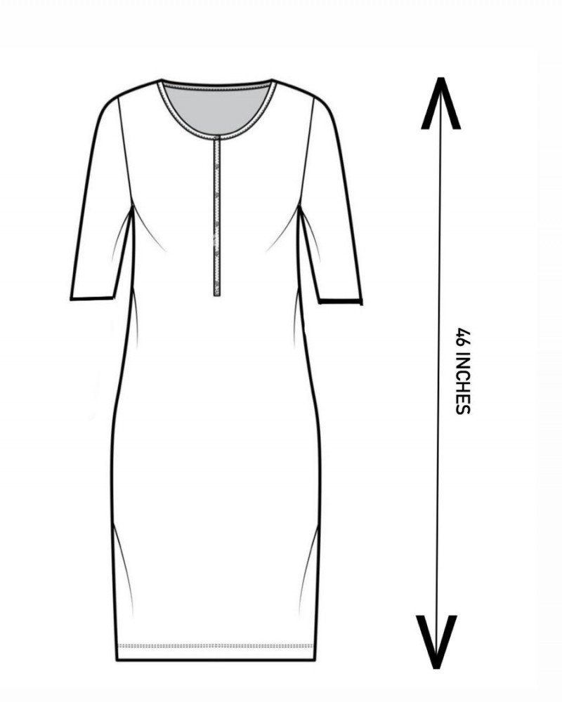 DARK PEACH LITTLE MOTIFS LONG STRAIGHT KURTI