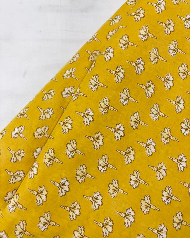 YELLOW FLOWER BOOTA ROSE DRESS