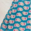 BLUE FLORAL MOTIF SHORT STRAIGHT KURTI