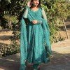 SEA GREEN CHIFFON BANDHEJ ANARKALI