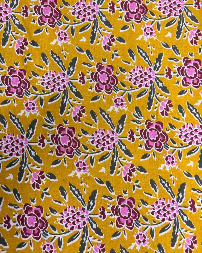 MUSTARD FLORALS KURTA BOTTOM SET
