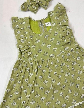 GREEN BOOTA KIDS FROCK