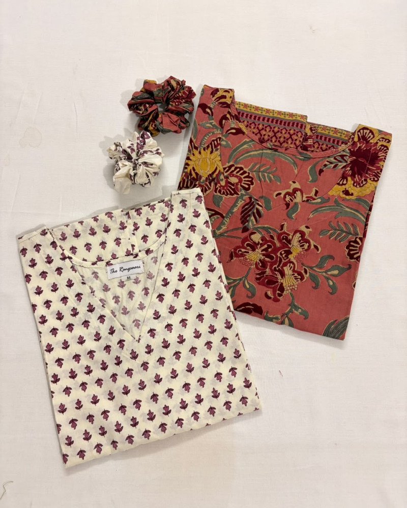 COMBO OF 2 LONG STRAIGHT KURTIS(M)