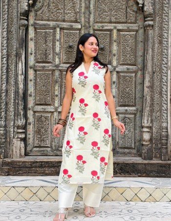 RED FLOWER BOOTA LONG STRAIGHT KURTI