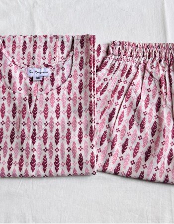 PINK MOTIFS KURTA BOTTOM SET