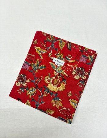 RED FLORAL LONG KURTI
