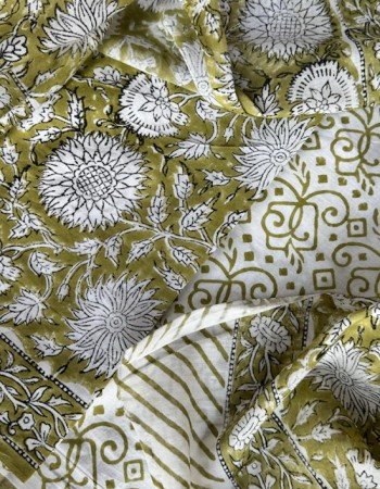 MEHNDI FLORAL COTTON SUIT SET