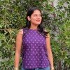 PURPLE BANDHANI MOTIF PIHU TOP