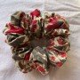 GREEN FLORAL GOLDEN FOIL SCRUNCHY