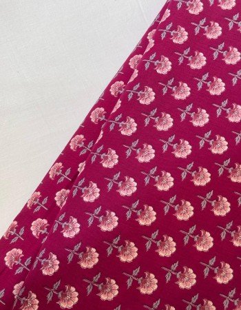 PINK FLOWER MOTIF LONG STRAIGHT KURTI