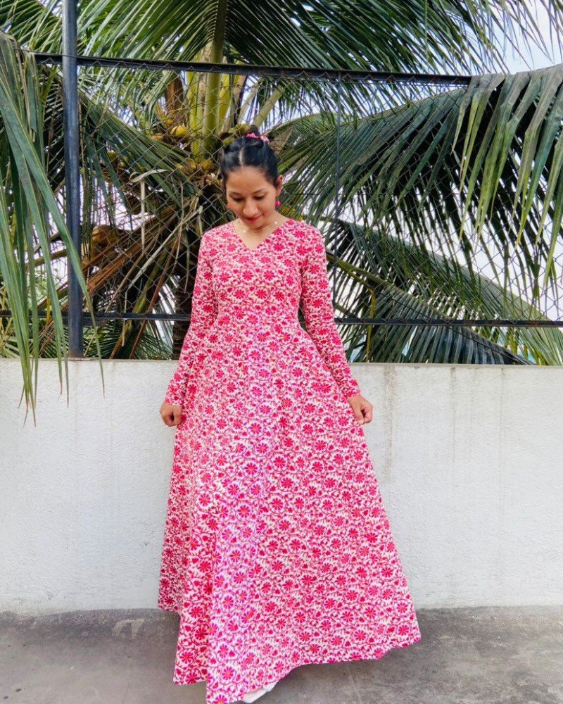 YELLOW MOTIF ANARKALI