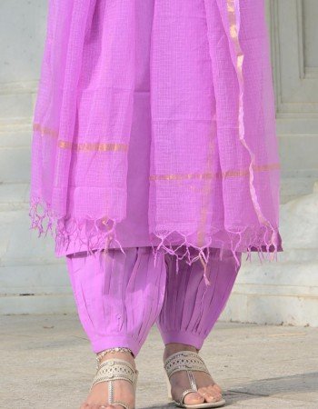 SOLID LAVENDER COTTON SUIT SET 