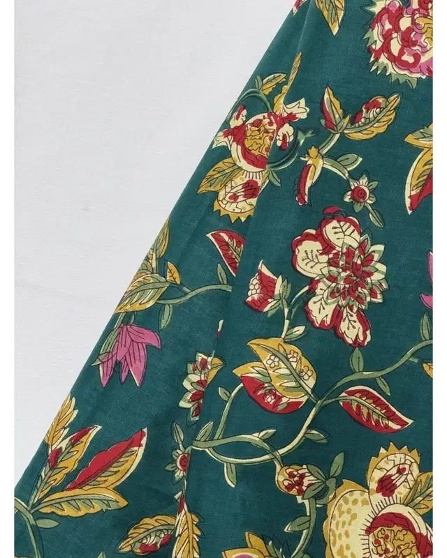 DARK GREEN FLORAL MOTIF AFGHANI SET