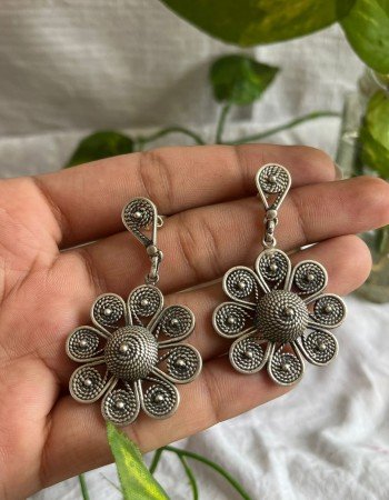 KOLHAPURI 925 HALLMARKED SILVER EARRINGS