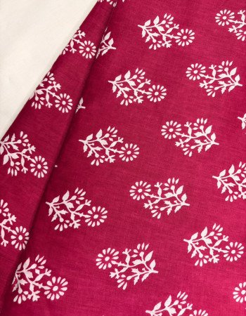 MAGENTA MOTIF LONG STRAIGHT KURTI