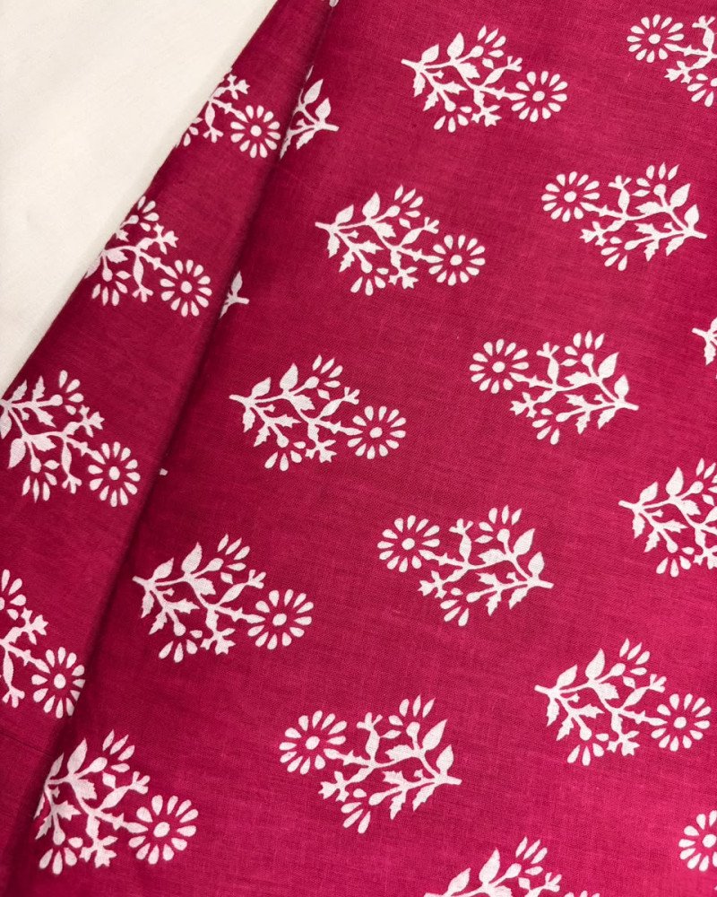 MAGENTA MOTIF LONG STRAIGHT KURTI