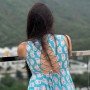 BLUE FLORALS CRISS CROSS BACK GHER KURTA SET