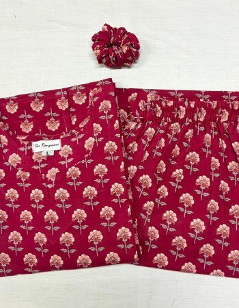 PINK FLOWER MOTIF KURTA BOTTOM SET