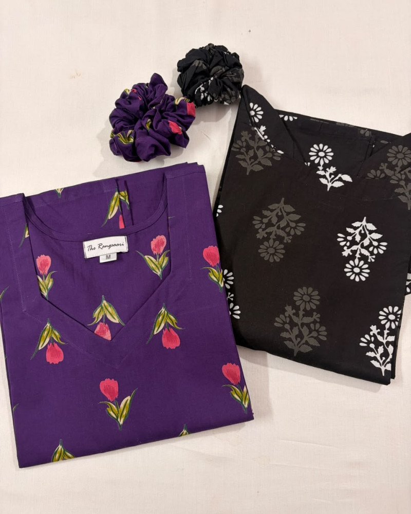 COMBO OF 2 LONG STRAIGHT KURTIS(M)