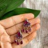 RUBY STONE SILVER 925 EARRINGS