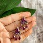 RUBY STONE SILVER 925 EARRINGS