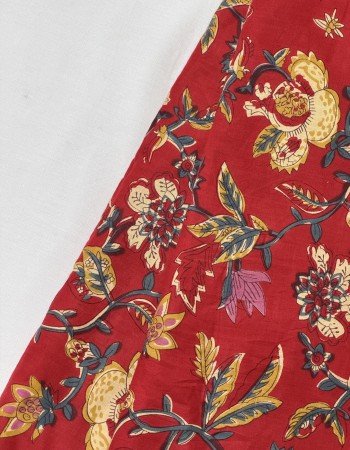 RED FLORAL MOTIF SUIT SET 