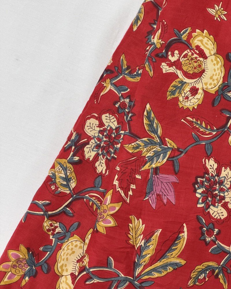 RED FLORALS CLAIRE TOP