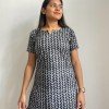 BLACK LITTLE LEAF SHORT STRAIGHT KURTI