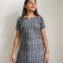 BLACK LITTLE LEAF SHORT STRAIGHT KURTI