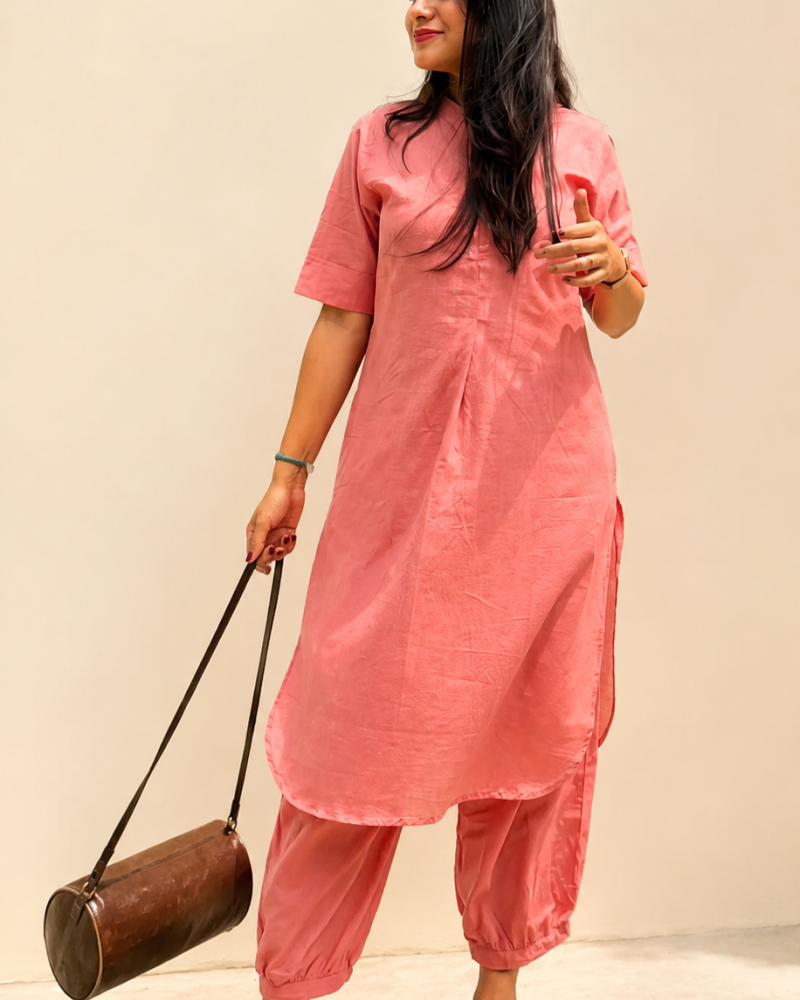SALMON PINK OFFICE WEAR SET
