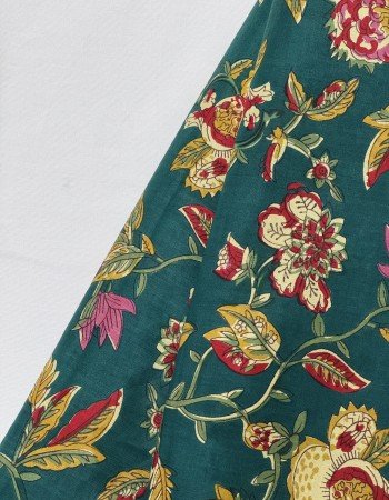 GREEN FLORALS A LINE KURTI 