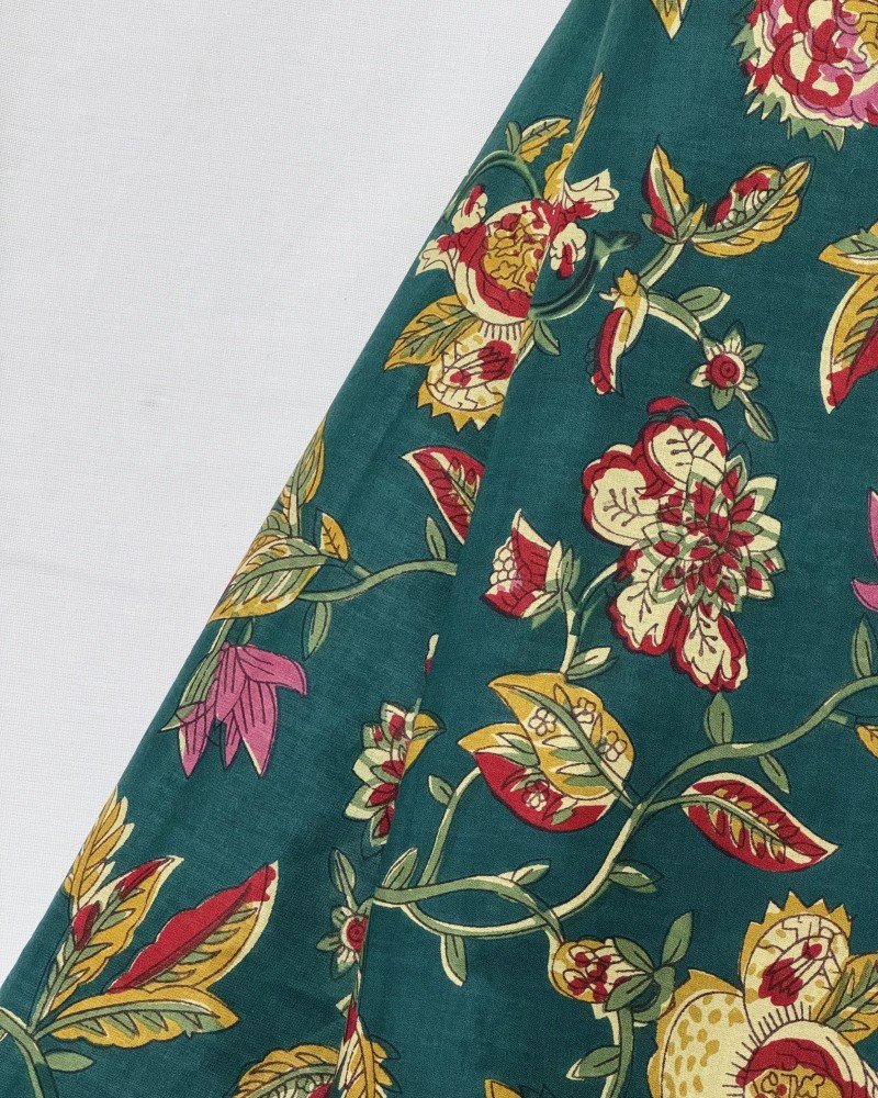 GREEN FLORALS CLAIRE TOP