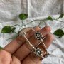 925 HALLMARKED SILVER STONE BANGLES (SET OF2)