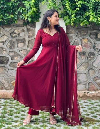 RUBY DIVINE GEORGETTE GHER SET 