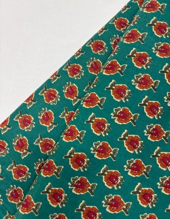 GREEN ORANGE LITTLE MOTIF ROSE TOP