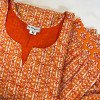 ORANGE LINES KANTHA KURTA BOTTOM SET