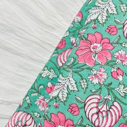 PASTEL GREEN PINK FLORAL SABAH SET