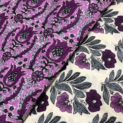 PURPLE MOTIF KURTA BOTTOM SET