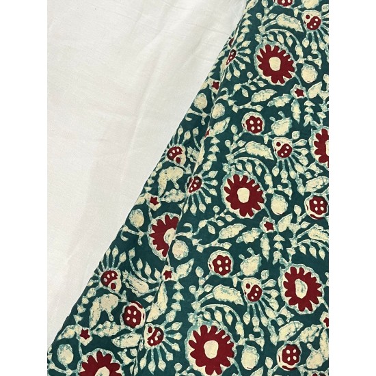 DEEP SEA GREEN RED FLORAL CLAIRE TOP