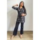 BLACK FLOWER SHORT STRAIGHT KURTI