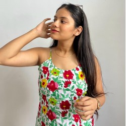 COLOURFUL FLORAL SHORT STRAIGHT KURTI