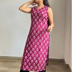 VINE FLOWER LONG STRAIGHT KURTI