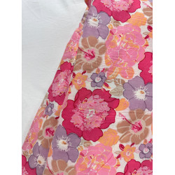 PINK FLOWERS SHORT STRAIGHT KURTI