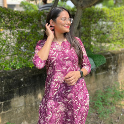 VINE FLORAL LONG STRAIGHT KURTI