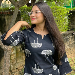 BLACK MOTIFS LONG STRAIGHT KURTI