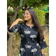 BLACK MOTIFS LONG STRAIGHT KURTI